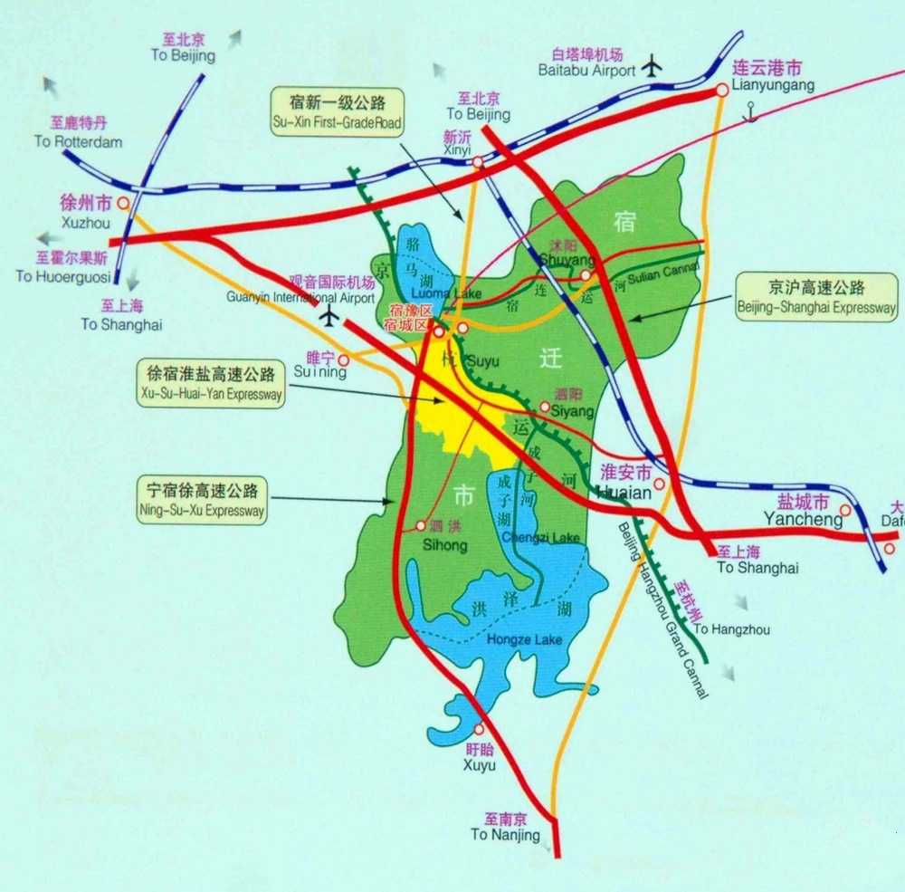 徐宿淮盐铁路规划图