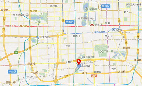 北京南站地理位置详情: 北京南站位于北京市丰台区永外大街12号,坐落